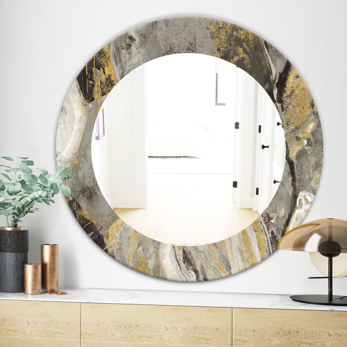 East Urban Home Painted Stone Traditional Wall Mirror Wayfair